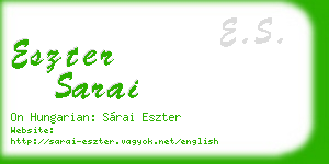 eszter sarai business card